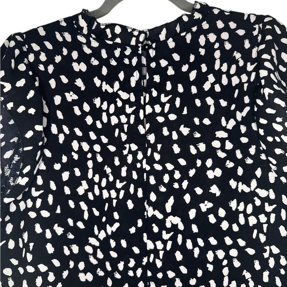 Women’s Casual Floral Print Cap Sleeve Ruffle Neck Loose Babydoll Shirt - Picture 9 of 9